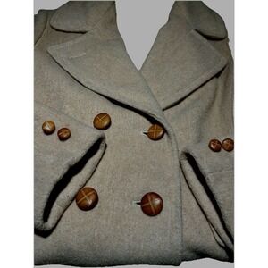 Vintage 60s-80s Wool Coat Double Breasted  Satin Lined READ Size Details Measure